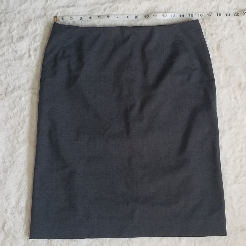J Crew pencil skirt with pleats grey